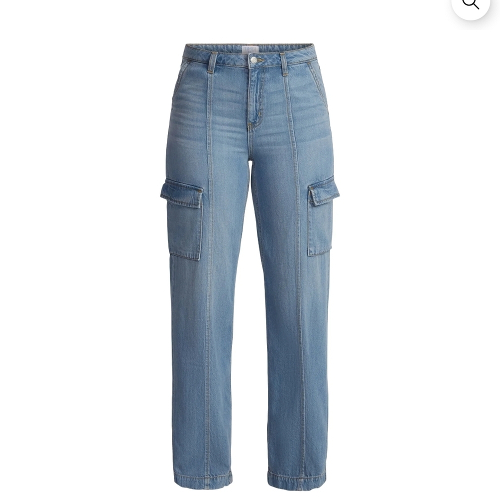 Time and Tru Women's Blue Wide Leg Cargo Jeans - Picture 4 of 8